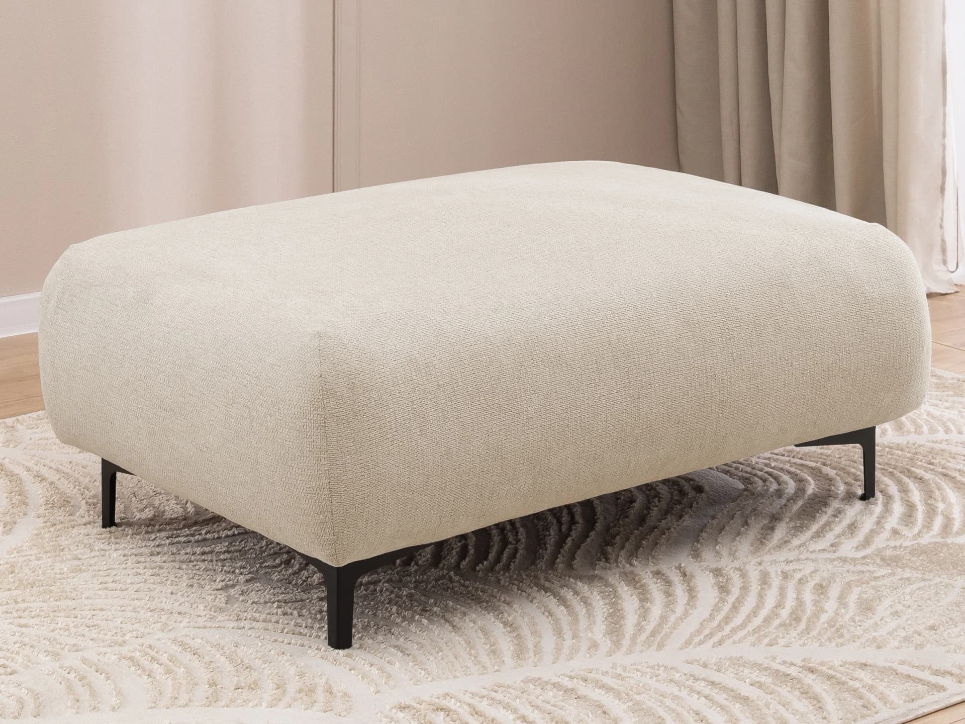 Cardea – Moderner Hocker in Bubble-Optik aus weichem Strukturstoff mit hohem Sitzkomfort